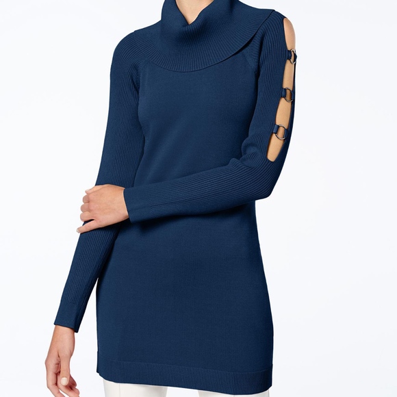 INC International Concepts Tops - INC Grommet embellished Trimmed Tunic Sweater